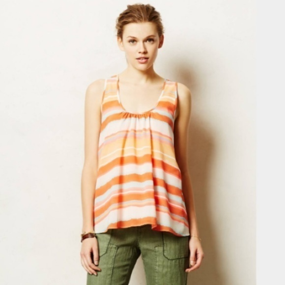 Anthropologie Meadow rue orange tank‎ top Xs